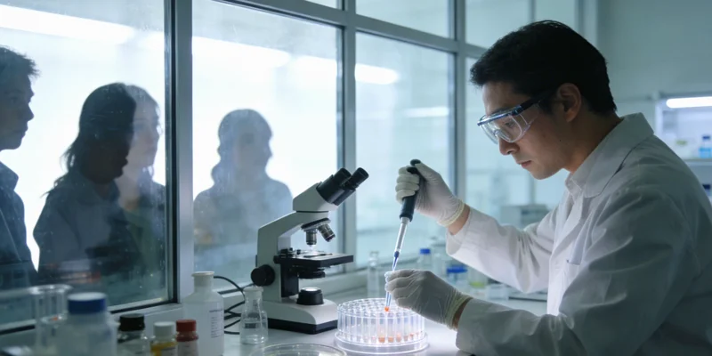 现代化基因检测实验室内部,科研