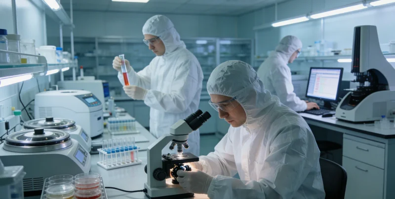 医生在办公室内共同研究一份复杂