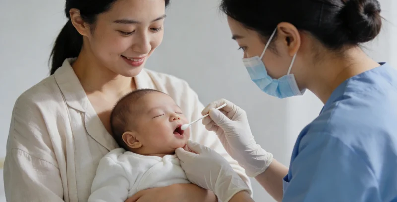 医生正在向患者讲解肺部CT影像