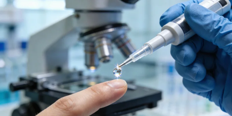 高科技基因测序实验室内部工作场