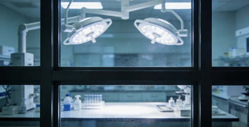 现代化基因测序实验室内部，技术