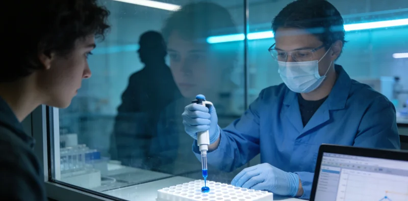 实验室中正在进行高通量测序的仪