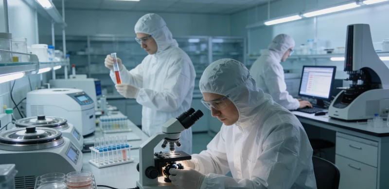 专业人士在进行基因检测分析