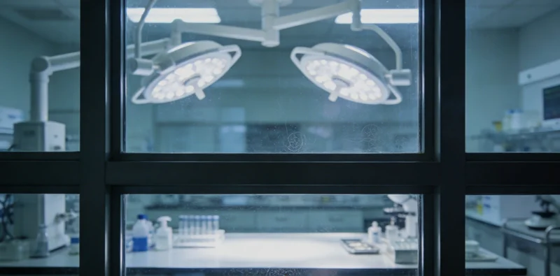 干净整洁的现代医学基因检测实验室,技术人员正在操作设备