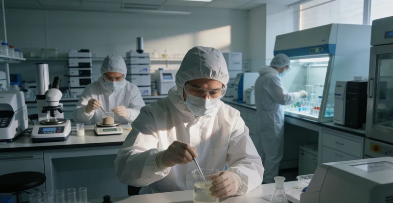 基因检测实验室技术人员正在操作设备