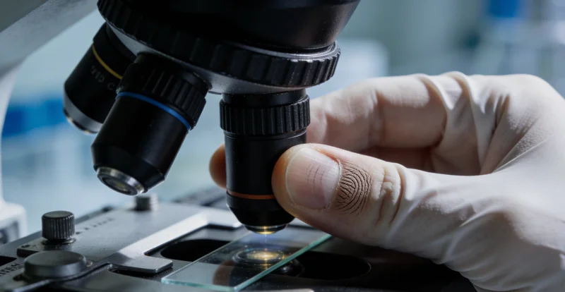 生物信息学专家在电脑前分析基因