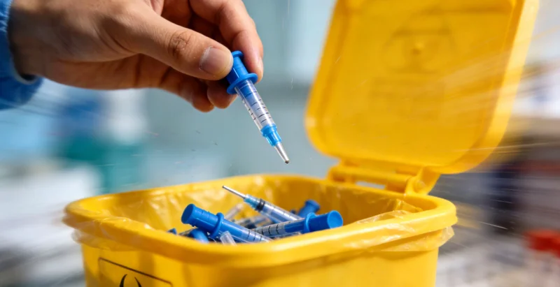 实验室技术人员操作高通量测序仪