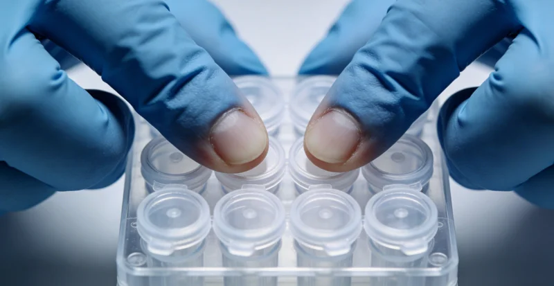 专业医生正在与患者家属解读肿瘤基因检测报告