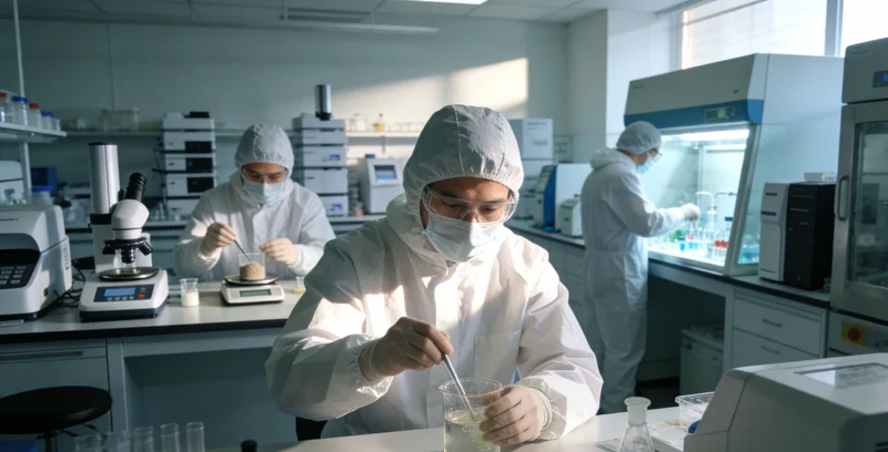 实验室技术人员操作高通量测序仪