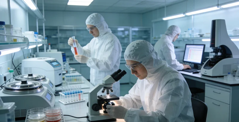 专业人员在实验室内进行基因测序