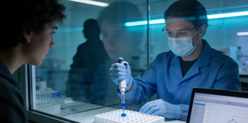 先进的基因检测实验室内部工作场景