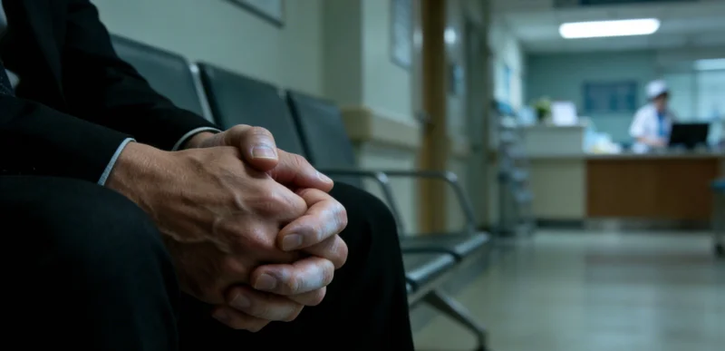 桂林山水背景前,呈现基因双螺旋与健康符号,寓意本地化健康服务