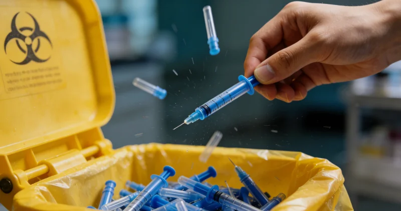 医护人员正在为受检者进行鼻咽拭