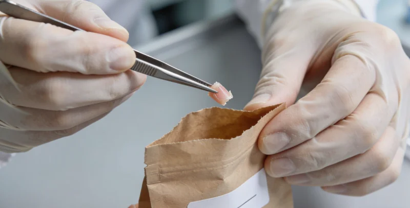 一位医生正在为中老年男性讲解体检报告,背景为诊室