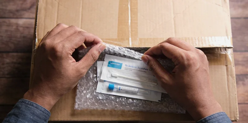 遗传咨询专家在实验室分析基因数