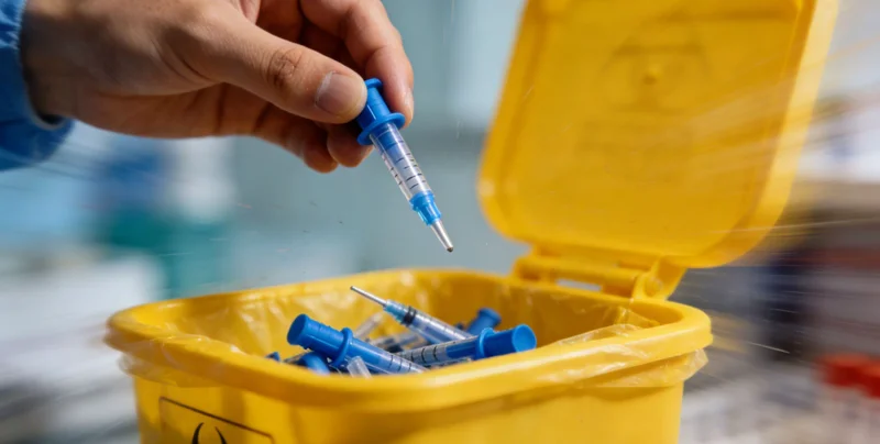 专业人员正在进行咽拭子采样操作