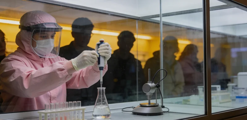 现代化医学实验室内部,技术人员