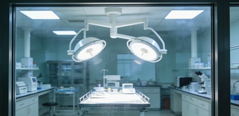 医生在办公室内结合基因检测报告