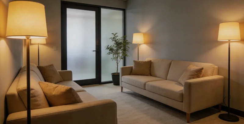 一位医生在诊室内，正向一对面带