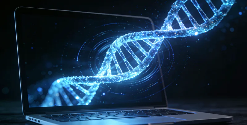 概念图:DNA双螺旋结构被盾牌