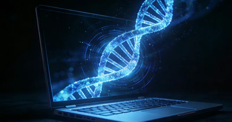 中心为DNA双螺旋,周围环绕病