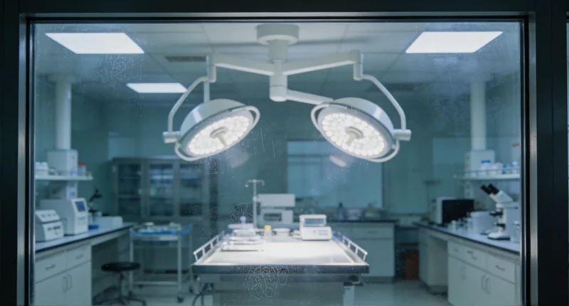 实验室中,穿着白大褂的技术人员