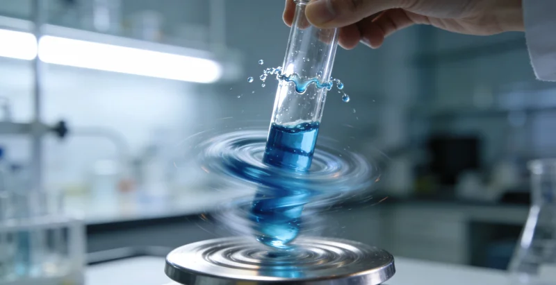 概念图:透明的脑脊液样本瓶与背