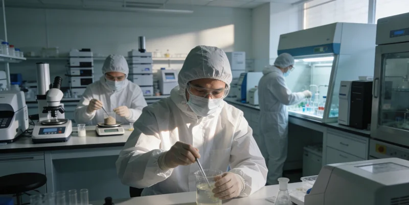 专业技术人员在实验室内操作精密