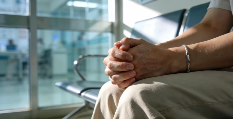 阳光下的女性露出轻松的微笑