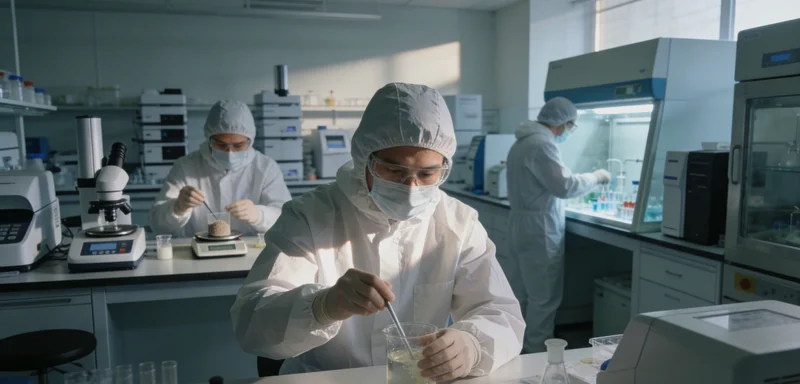 实验室人员正在操作精密仪器进行