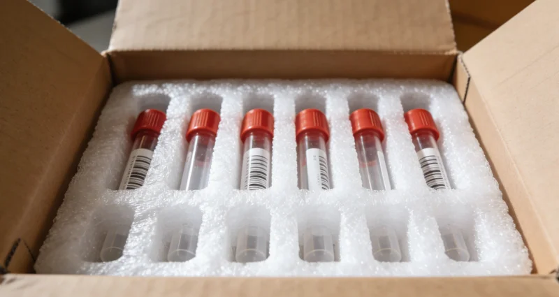 手部特写,正在拆封隐私包装的检