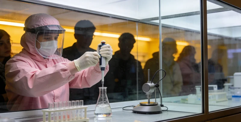 展示现代化分子诊断实验室内部，