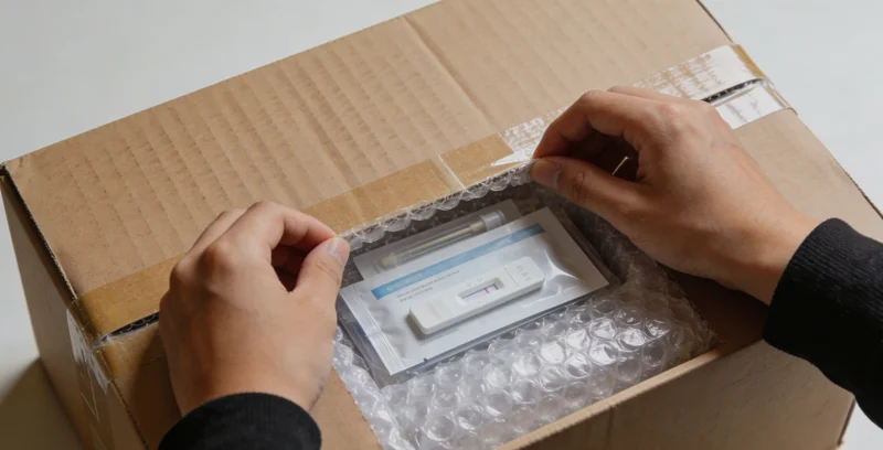 一位快递员在户外工作的背影,与