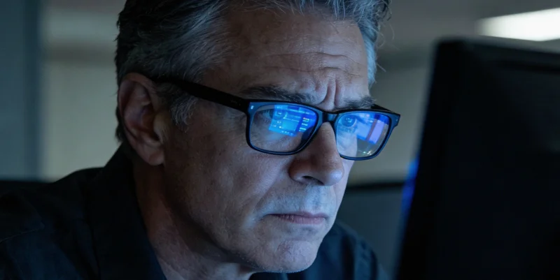 医生在诊室内向患者家属展示并解