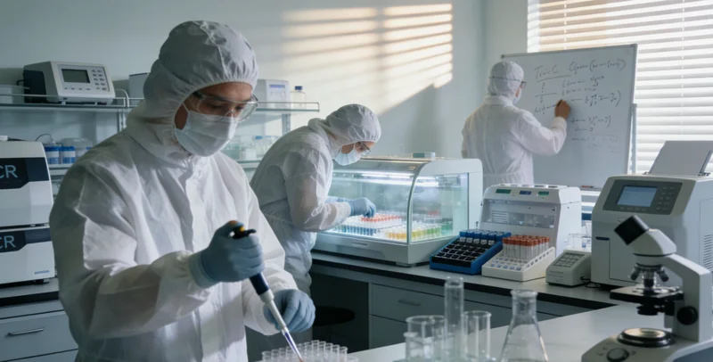 现代化实验室内，高科技基因测序