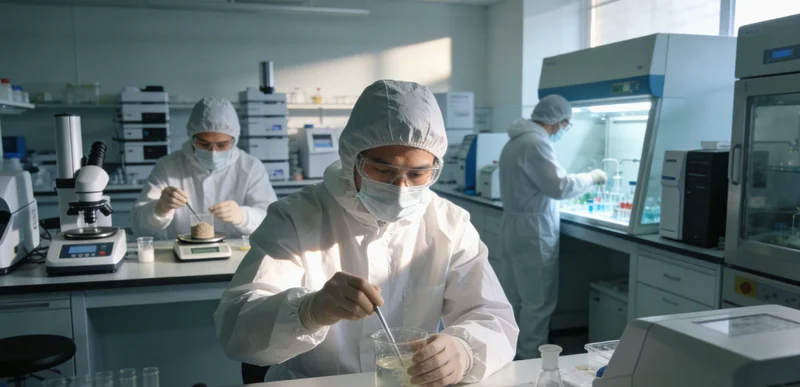 实验室内技术人员操作精密仪器进