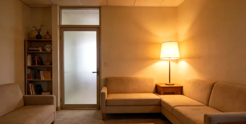 遗传咨询师正在与一位女性面对面