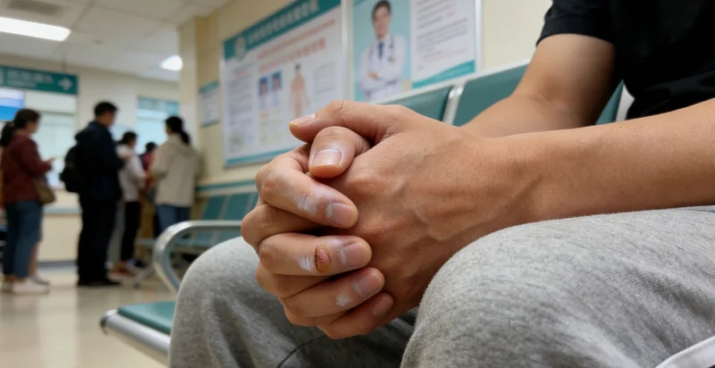 一位家长正在照顾生病卧床的孩子