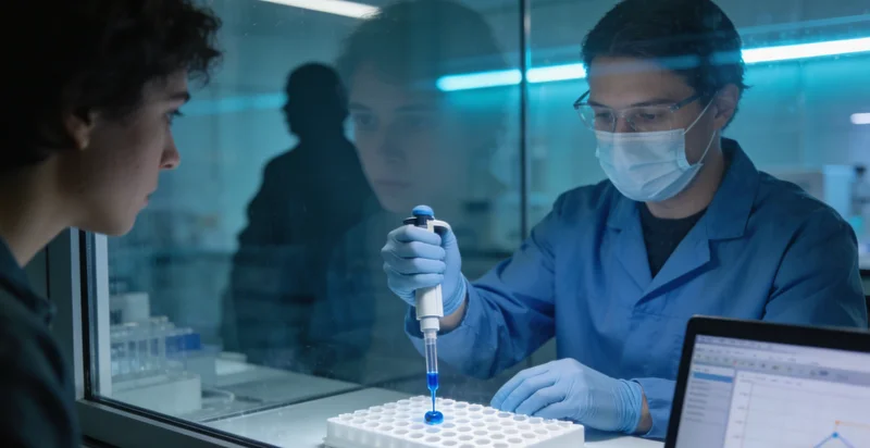 在丽江本地医疗机构内,专业人士正在向市民解读基因检测报告