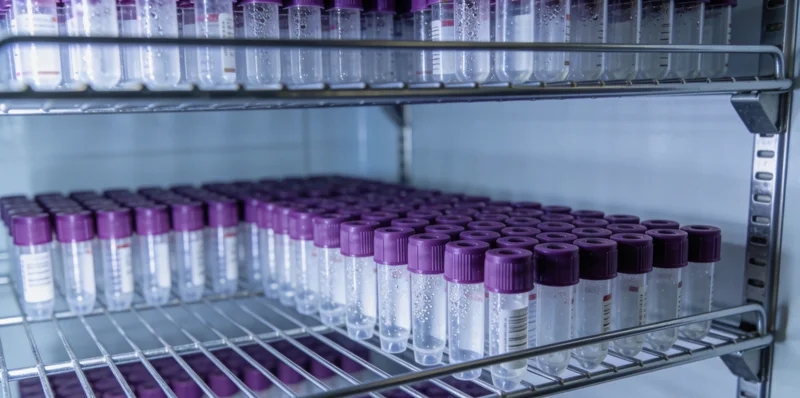 医生在病房内与患者家属交流病情