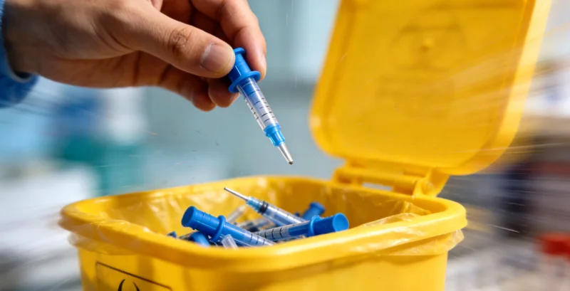 实验室技术人员操作PCR仪进行