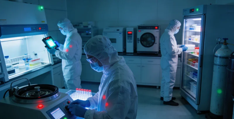 医生与患者共同查看基因检测分析报告的情景