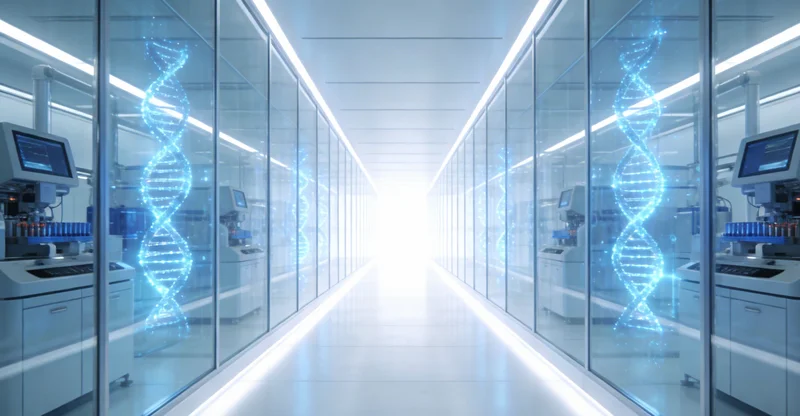 传统显微镜检视图与现代化基因测