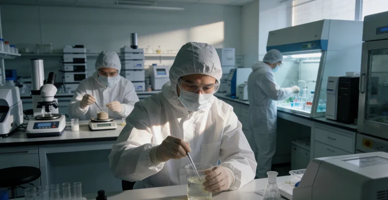 专业人员在实验室内进行基因检测操作