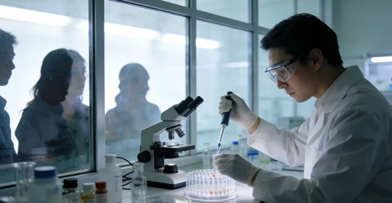 基因检测实验室工作场景