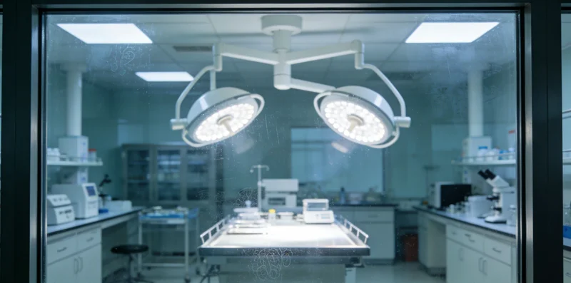 专业医学实验室内景,技术人员正