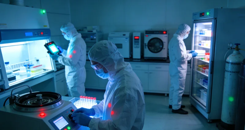 实验室技术人员正在操作精密的高