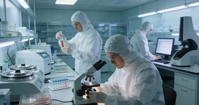 技术人员在实验室内进行基因检测