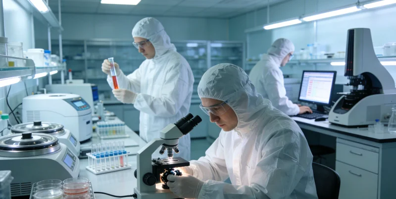 现代化分子诊断实验室内部，科研