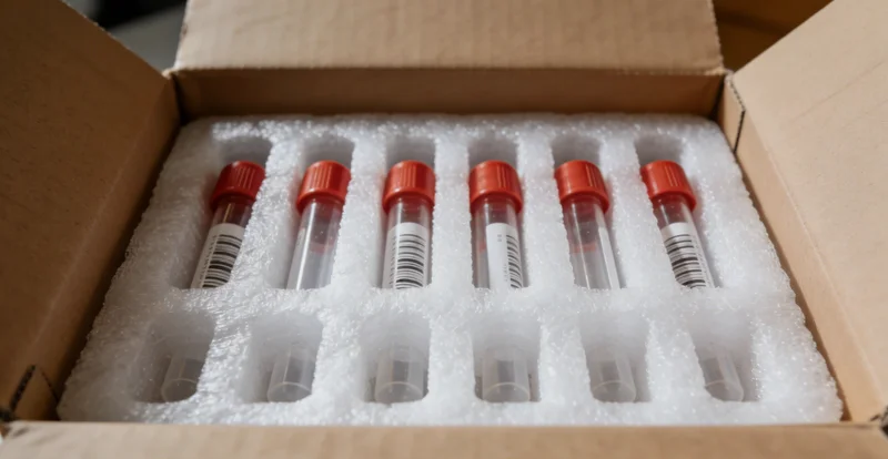 居家采样套件示意图，强调隐私便